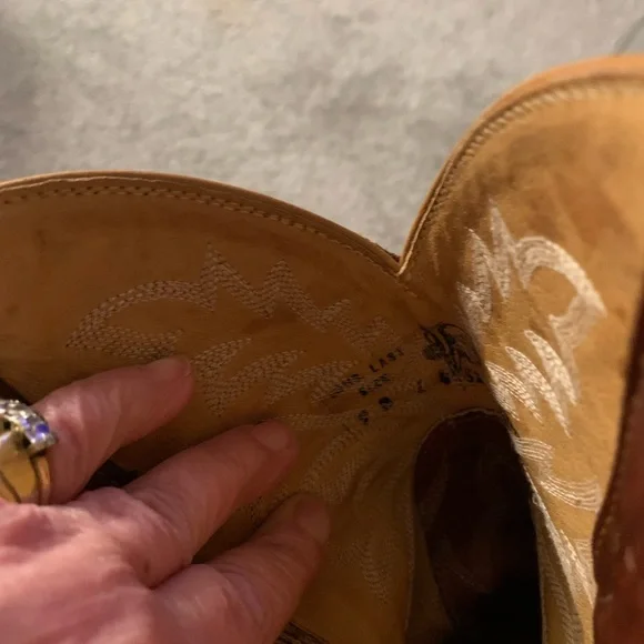 Womens Tony Lama Classic Brown Leather Western Cowboy Boots - Picture 7 of 8